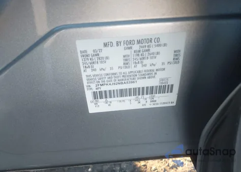 2022 Ford Edge Sel z USA, uszkodzony, nr VIN 2FMPK4J92NBA53961